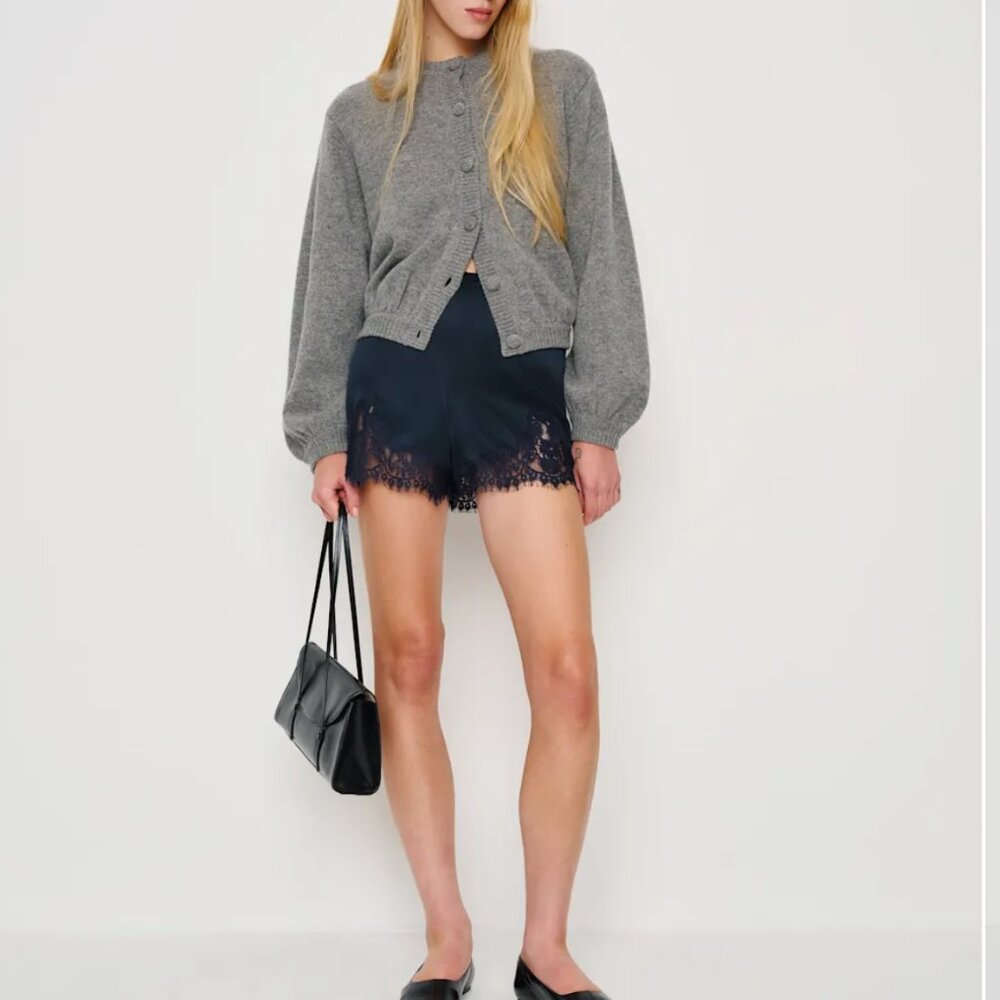 Reformation Fern Satin Shorts sz S